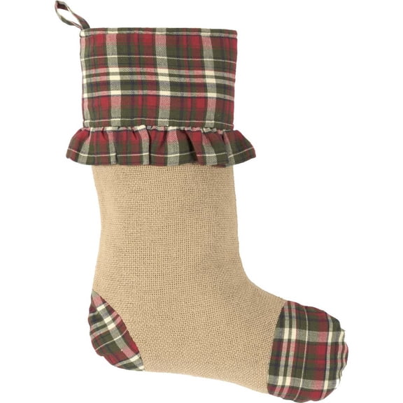 Plaid Cuff & Ruffle Stocking 11x15