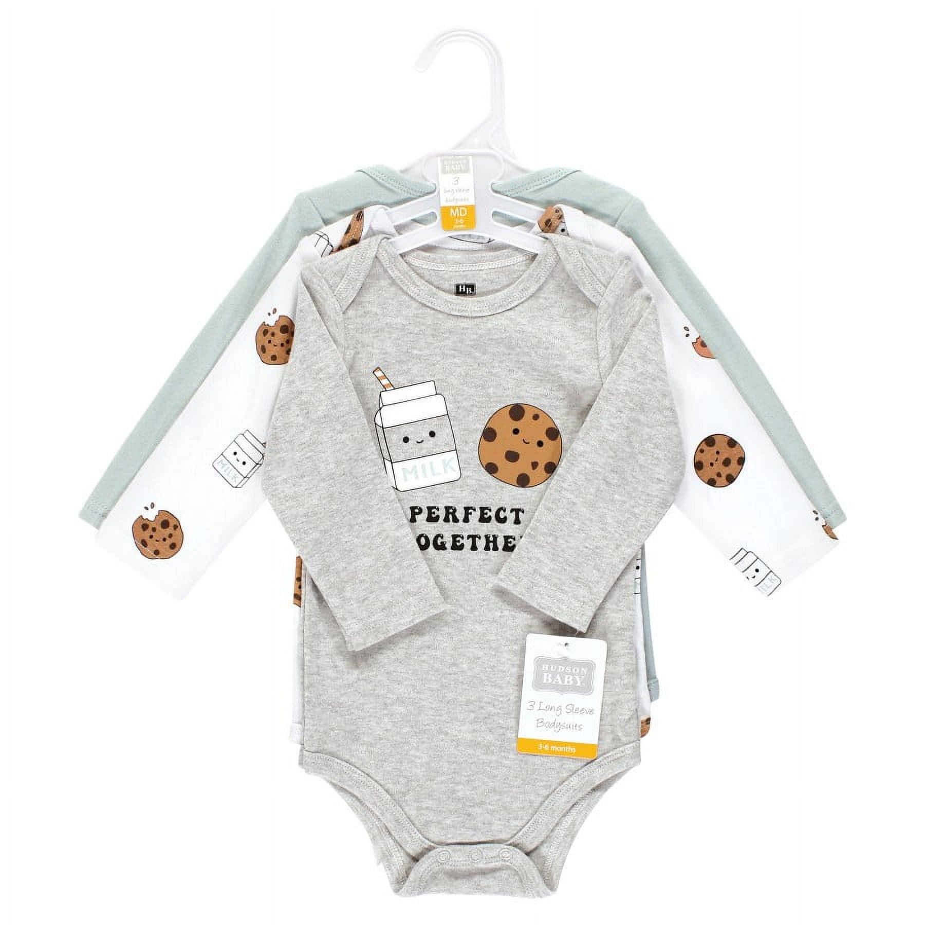 Hudson Baby Cotton Long-Sleeve Bodysuits, 3- Pack, Newborn- 24 Months