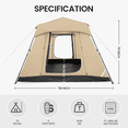 thumbnail image 5 of MARNUR 6-Person Instant Cabin Tent, Camping Tent with Carry Bag , Instant Setup, Outdoor, Hiking, Traveling, Beige, 5 of 9