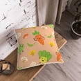thumbnail image 3 of Velvet Decorative Throw Pillow Covers Set of 2, Soft Square Cushion Cover with Invisible Zipper Cute Vegetables Printing, 18"x18", 3 of 7