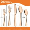 thumbnail image 2 of ENLOY 20 Piece Silverware Set Stainless Steel Flatware Cutlery Set Knife Fork Spoon Service for 4, Rose Gold, 2 of 7