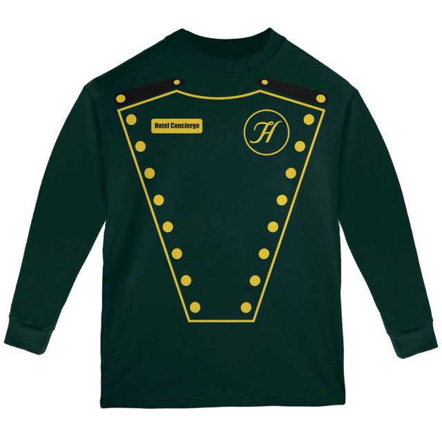 Costume de Concierge d'Hôtel d'Halloween T-Shirt à Manches Longues pour Jeunes
