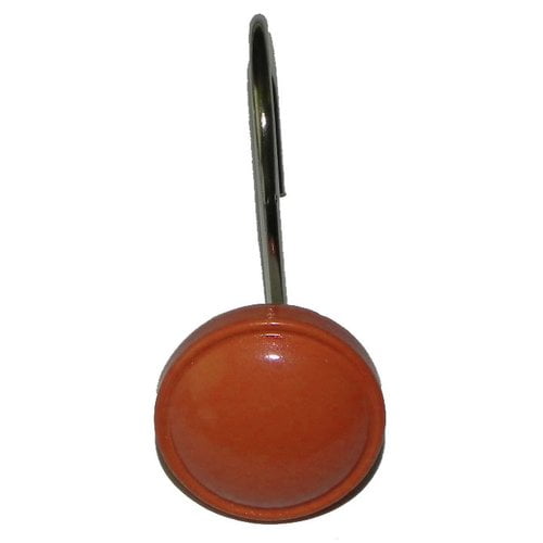 Porte-rideau de Douche en Résine « Ronds de Couleur », Tangerine, Lot de 12