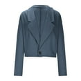 thumbnail image 6 of XFLWAM Womens Business Work Blazer Long Sleeve Open Front Lapel Blazer Casual Lightweight Jackets Fall Clothing Z-Navy Blue 3XL, 6 of 9