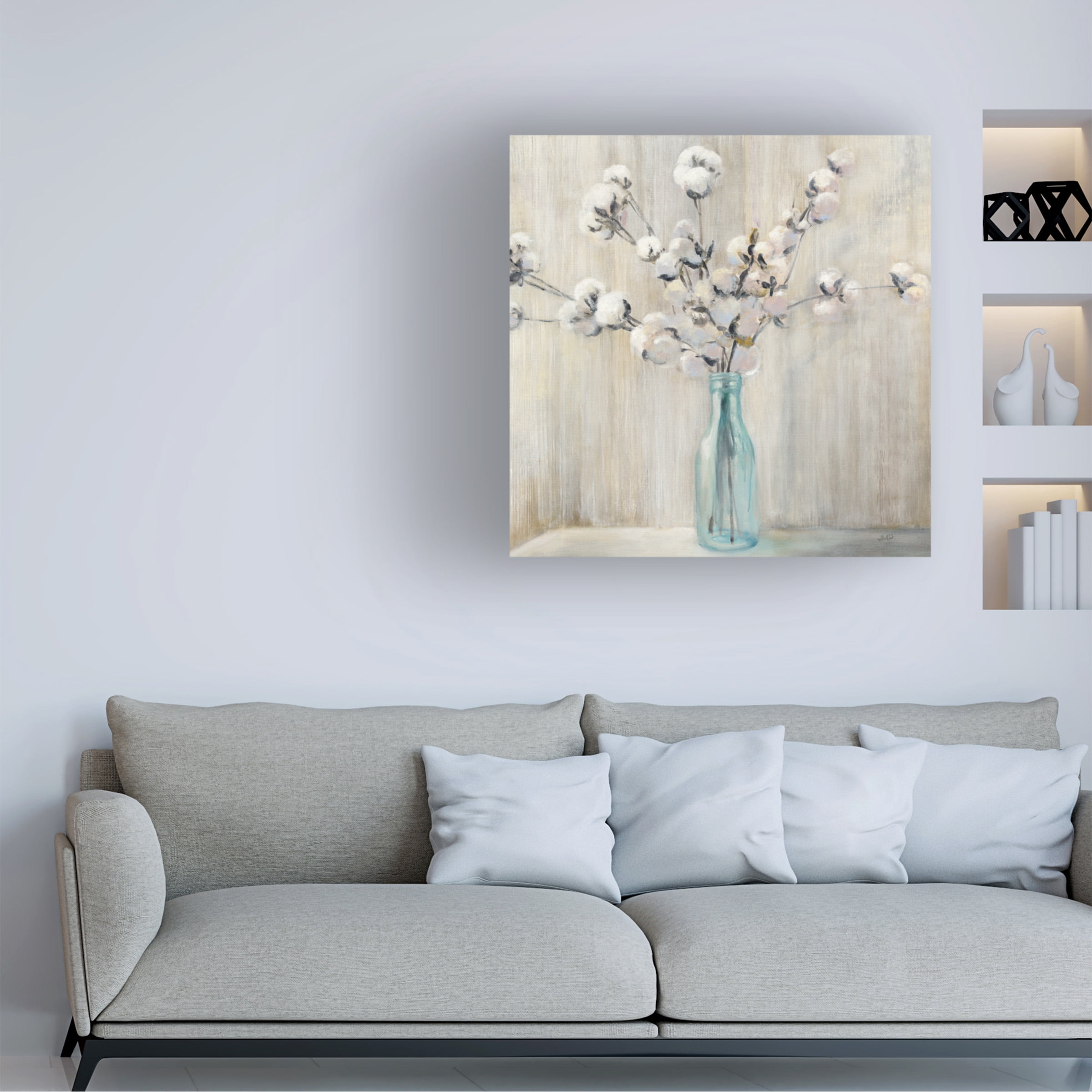 Trademark Fine Art 'Cotton Bouquet in Bottle' Canvas Art by Julia Purinton
