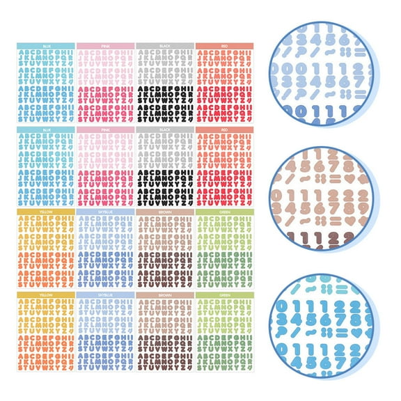 UNOMOR 16 Sheets of Scrapbook Alphabet Letters Assorted Color for present Decoration