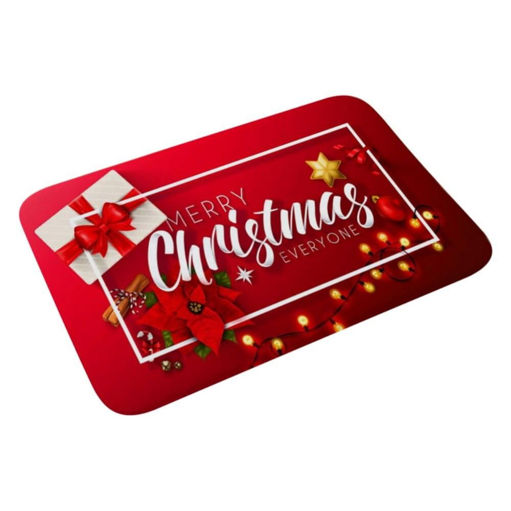 Popvcly Christmas Kitchen Mats, Cushioned Anti Fatigue Red Kitchen Rug, Non Slip Comfort Mats