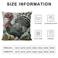 thumbnail image 5 of Chilfamy Throw Pillow Cover Eastern Wild Turkey Square Throw Pillow Cases，Wild Thanksgiving Bird Farm Agriculture Chicken Feather Poultry Rooster  Throw Cushion Covers for Couch Sofa White, 5 of 5