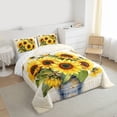 thumbnail image 3 of Homewish Country Sunflower Bedding Comforter Set,Rustic Plant Twin Comforter Sets,Yellow White Bedding Set For Girls Kids,Ultra Soft Home Decor Reversible,2 Pieces, 3 of 8