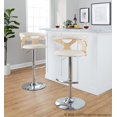 thumbnail image 3 of Gardenia Adjustable Bar Stool, Chrome Bar Stools, Bar Chairs, Swivel Bar Stools, Bar Stools Set of 2, 3 of 6