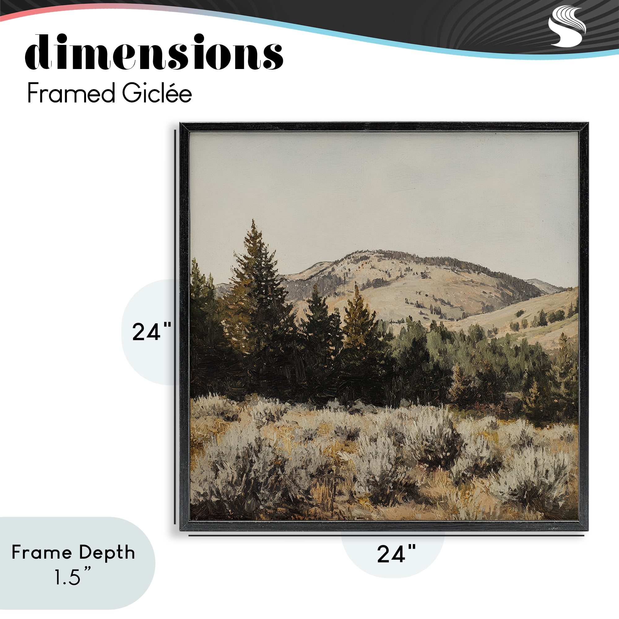 Stupell Industries Cedar Mountain View Black Framed Giclee Art, design by Petal Prints Design