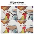 thumbnail image 4 of COMIO  Round Tablecloth Water Resistant Tablecloths Watercolor Rooster and Chicken Spill Proof Washable Polyester Table Cover for Dining Kitchen Wedding Parties Decoration, 4 of 7