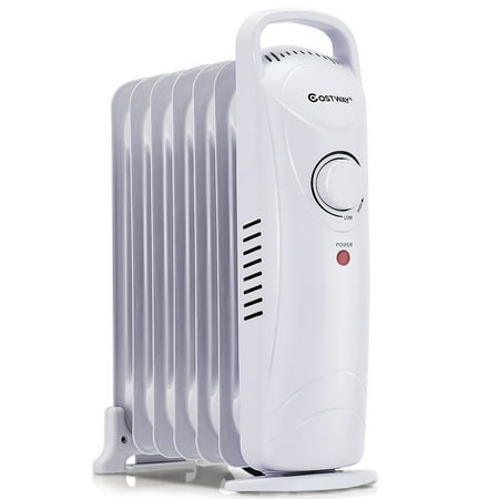 Costway 700W Portable Electric Oil Filled Radiator Heater 7-Fin Safety Shut-Off (Best Portable Radiator Heater)