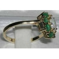 thumbnail image 3 of LBG British Made 18k Yellow Gold Natural Opal & Emerald Womens Statement Ring - 33 size options - Size, 3 of 5