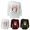 thumbnail image 2 of Chandail en Molleton de Noël Épaules Dénudées Chandail Père Noël Col Rond pour Femme, 2 of 10