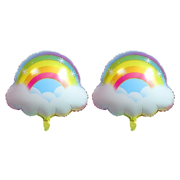 2 globos de aluminio para fiesta de cumpleaños con forma de nube arcoíris y astronauta Nubes del arco iris