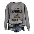 thumbnail image 2 of Womens Long Sleeve Halloween Sweatshirt Crew Neck Letter Printed Pullover Shirt Comfy 2025 Fall Winter Fashion Tops, 2 of 3