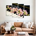 thumbnail image 2 of Elephant Stock Flowers On Piano Wall Art - Horizontal Multi Panel Canvas - Living Room Wall Decor - Music Multi Panel - Black And Pink Decor - 68" x 42", 2 of 8