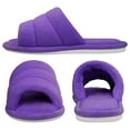 thumbnail image 3 of Litfun Open Toe Slippers for Women Comfort Terry Cloth House Slippers Memory Foam Slide Slippers, Purple, 3 of 6