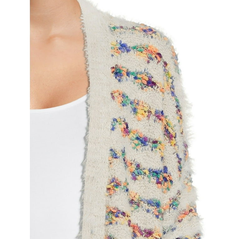 Dreamers by Debut Women s Open Front Rainbow Cardigan Sweater Midweight