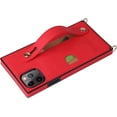 thumbnail image 5 of for iPhone 11 Pro Max Wallet Case for Women,Removable Adjustable Strap Crossbody Card Holders Cover Neck Strap Lanyard Purse Shoulder Strap w/Kickstand Purse Case for iPhone 11 Pro Max KB Red, 5 of 13