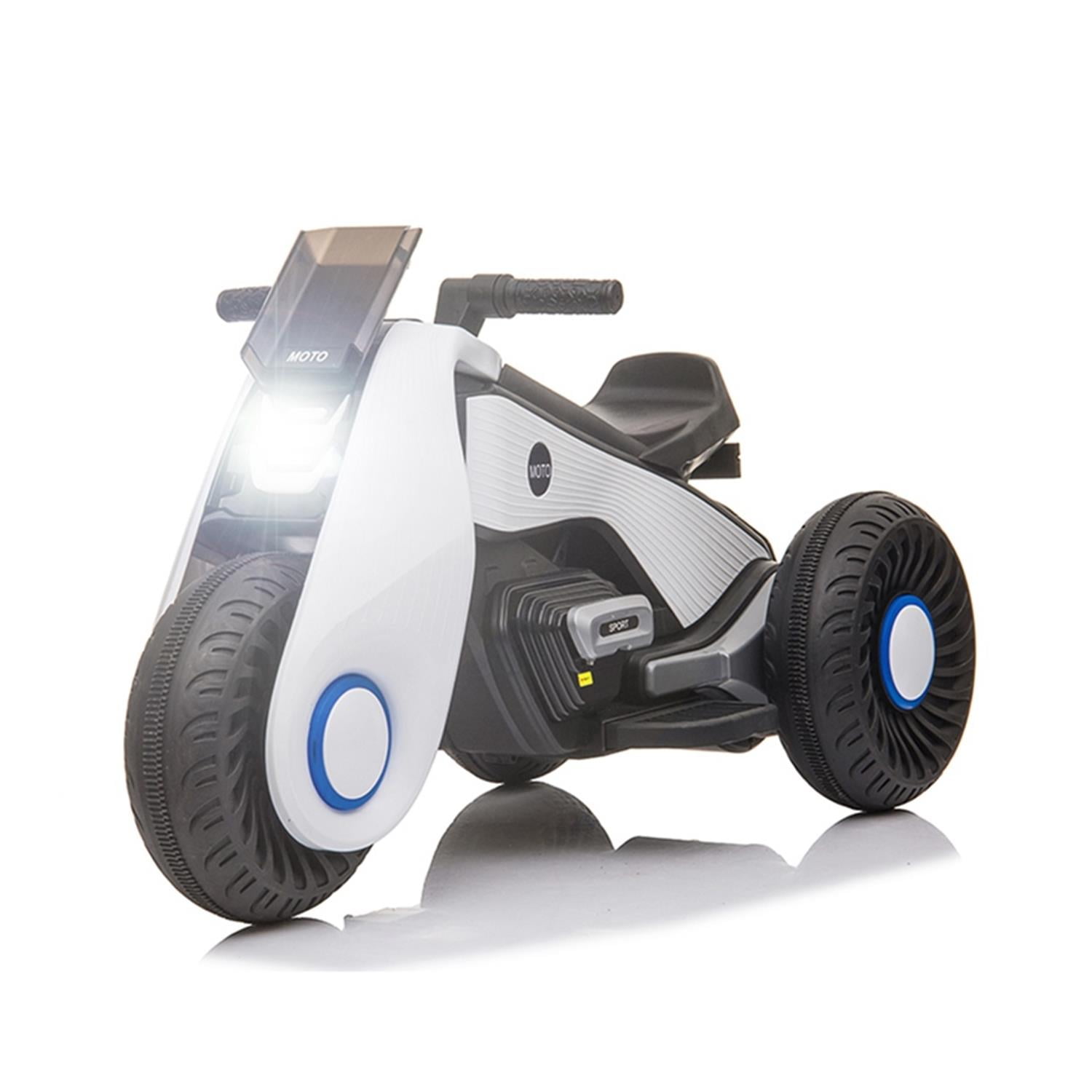 CIPACHO Kids Ride on Motorcycle, 6V Battery Powered 3 Wheels Motorcycle Toy for Children Boys & Girls, Electric Ride on Motorcycle, White