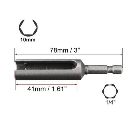

80mm Nut Driver 1/4inch Quick-Change Hex Shank Slotted Drill Bit Socket Wrench