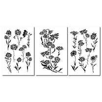 14" Daisy Painting Stencils Wall Decorating Daisies Airbrush Flower Template 3PK