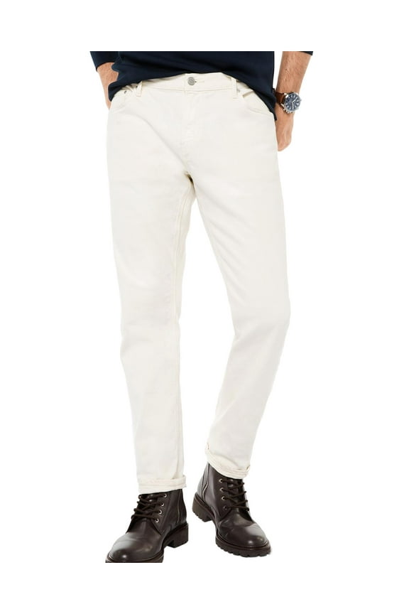 Mens Classic Fit Parker Selvedge Jeans 34x32 Ecru