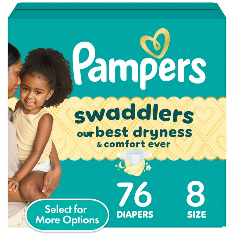 Pampers Swaddlers Diapers, Size 8, 76 Count and Pampers Sensitive