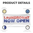 thumbnail image 3 of Laundromat Now Open Banner Sign 18 Inch x 48 Inch | 13 oz Vinyl with Metal Grommets | Heavy-Duty Single-Sided Outdoor Durable Printed High-Quality Weatherproof | Made in the USA, 3 of 6