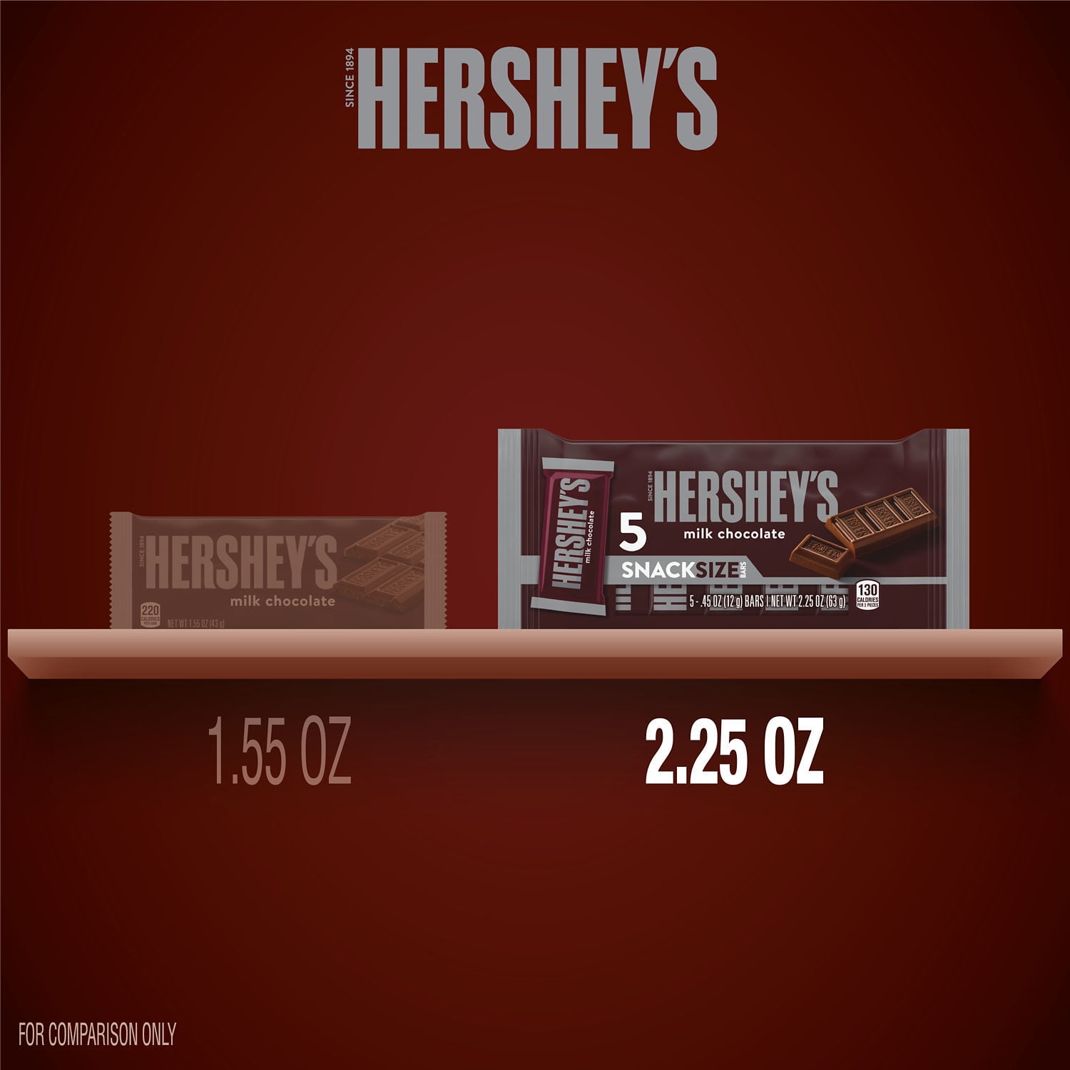 (2 pack) HERSHEY'S, Milk Chocolate Snack Size Candy, Individually Wrapped, 2.25 oz, Pack (5 Ct)