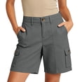 thumbnail image 2 of Xdegoge Women's Cargo Shorts with Multi Pockets Casual Summer Outdoor Hiking Work Shorts Button Closure Zip Fly Classic Fit Utility Wear Flattering Rugged Essentials, 2 of 9
