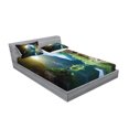 thumbnail image 2 of Ambesonne Nature Fitted Sheet & Pillow Sham Set, Mountain Sky Scenery, Full, Multicolor, 2 of 2