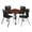 Cherry / Black / Black, variant on Romig Trek 30 in. Square Mobile Adjustable Classroom Table- Mahogany & 4 Andy 18 in. Stack Chairs- Black