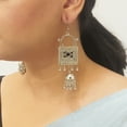 thumbnail image 3 of Efulgenz Boho Vintage Antique Tribal Indian Oxidized Silver Dangle Statement Hook Earrings Jewelry Set, 3 of 4