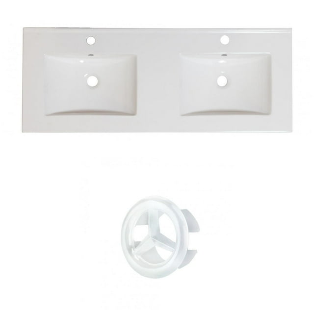 American Imaginations 25-in. W 1 Hole Ceramic Top Set In White Color - Overflow Drain Incl. AI-21012