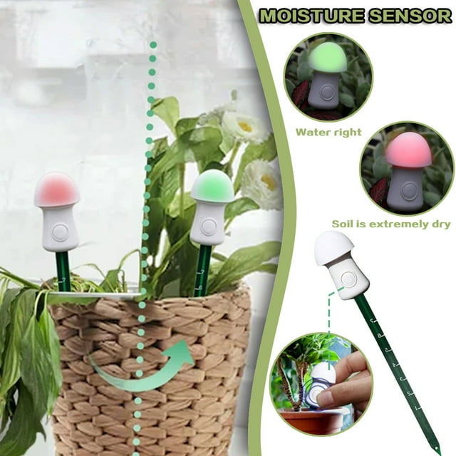 Fiudx Medidor de Agua, Monitoreo de Humedad Del Suelo, Indicadores de Luz Verde y Roja, Fácil Medición Del Suelo, Plantas de Interior y Exterior, Fácil de Conectar y Medir, Tamaño 26 X 24 X 155 Mm
