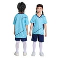 thumbnail image 3 of BJUTIR Girls 2 Piece Sets Solid Color Short Sleeve T Shirt And Mesh Shorts Sportswear Outfit Summer Training Suit Adorable Matching Set Size 4-5 Years, 3 of 5