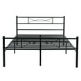 thumbnail image 4 of Yoneston Metal Queen Platform Bed Frame with Bowknot Headboard & Footboard, Black, 4 of 6