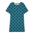 thumbnail image 7 of Spring Summer Dress for Women Ndbuld Women's Summer Oversized Loose Round Neck Short Sleeved Tie Printed Dress Blue XXXXXL, 7 of 7