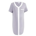 thumbnail image 3 of WBQ Womens Front Button Robes Lightweight House Coat Zipper Nightgown Blue Tag L/US 10, 3 of 8