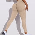 thumbnail image 4 of REgarm Workout Ribbed Seamless Leggings for Women High Waist Tummy Control Gym Leggings Athletic Yoga Pants Brown,XS, 4 of 4