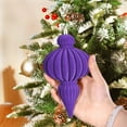 thumbnail image 5 of FEOLGEHLY 4 Pcs Large Velvet Christmas Ball Ornaments Set, Vintage Shatterproof Plastic Christmas Ball Ornaments, Flocked Hanging Decoration for Xmas Tree Party Wedding Home Decor, Purple, 5 of 7