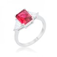 thumbnail image 1 of Icon Bijoux R08451R-C17-06 Bague de Fiançailles Classique en Rhodium, Fuchsia - Taille 6, 1 of 1