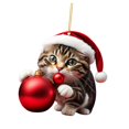 thumbnail image 2 of 2x Decoración Navideña de Gato, Figura de Gato 2023, Bonita Ventana, Chimenea, Adorno Colgante para de Navidad Navideño, Colgantes para de 2 piezas, 2 of 8
