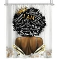 thumbnail image 5 of African American Shower Curtain 72Wx72H Inch Black Girl Woman Motivational Floral Inspirational Quotes Words Flowers Plank Rustic Bathroom Decor Fabric Polyester Waterproof 12 Pack Hooks, 5 of 5