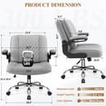 thumbnail image 2 of COOLHUT Criss Cross Chair with Flip-Up Arms and Wheels, Moveable Back Cushion Wide Seat Office Desk Chair, Swivel Cross Legged Chair for Home Office, Study, Vanity, Velvet Fabric, Dark Gray, 2 of 15