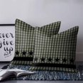 thumbnail image 2 of 20x20 Pillow Covers Set of 2, Sage Green Black Plaid Throw Pillow Covers Decorative Couch Cushion Case, Vintage Star Buffalo Check Rustic Microfiber Square Pillowcases for Bedroom Car Living Room, 2 of 7