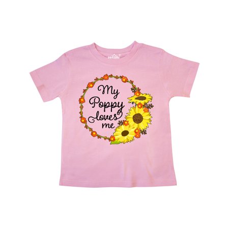 

Inktastic My Poppy Loves Me with Sunflower Wreath Gift Toddler Boy or Toddler Girl T-Shirt